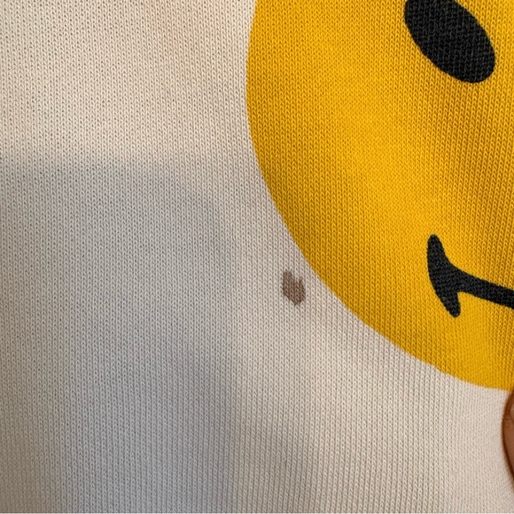 H&M x Smiley World Sz 6x-7 Pullover Hoodie Sweatshirt Cream Yellow Smiley Face - Picture 7 of 8